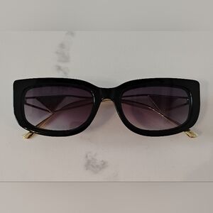 NEW Black and Gold Sunglasses with Case